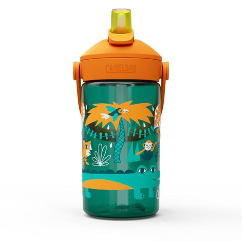 Botella Camelbak Niños Flip Straw 350 Ml Verde/Naranjo-1