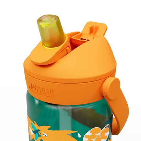 Botella Camelbak Niños Flip Straw 350 Ml Verde/Naranjo-2