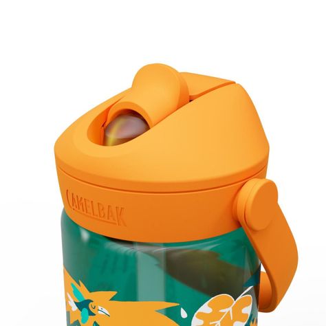 Botella Camelbak Niños Flip Straw 350 Ml Verde/Naranjo-3