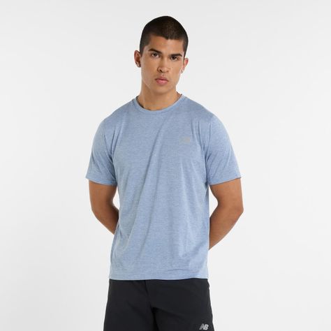 Polera Running Hombre New Balance Athletic Celeste-0