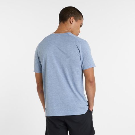 Polera Running Hombre New Balance Athletic Celeste-1