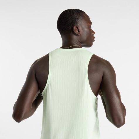 Polera Sin Mangas Running Hombre New Balance Athletic Verde-1