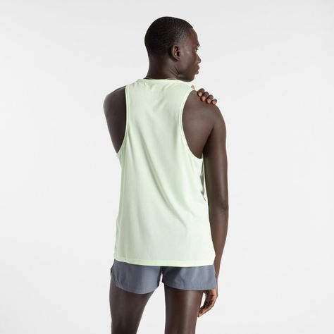 Polera Sin Mangas Running Hombre New Balance Athletic Verde-3