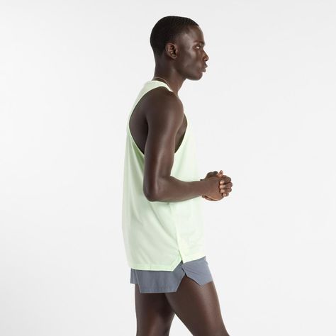 Polera Sin Mangas Running Hombre New Balance Athletic Verde-4