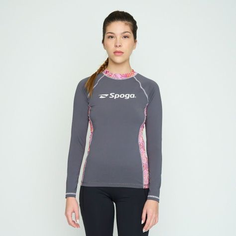 Polera Natación Mujer Spoga UV Gris-0