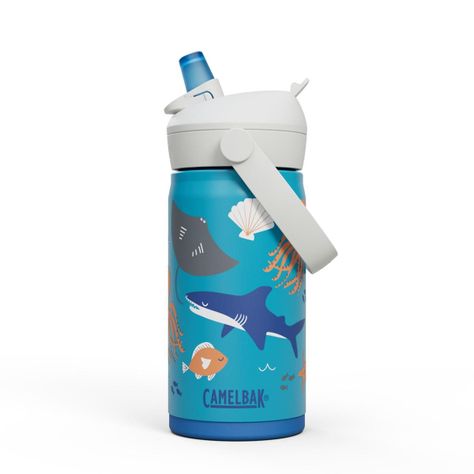 Botella Camelbak Niños Flip Straw 350 Ml Celeste/Blanco-0