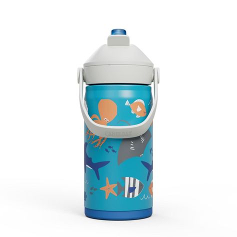 Botella Camelbak Niños Flip Straw 350 Ml Celeste/Blanco-1