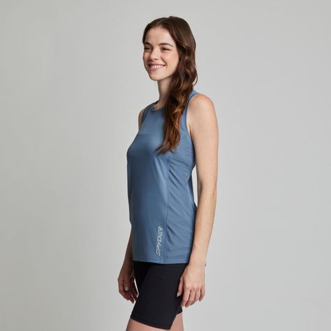 Polera Sin Mangas Entrenamiento Mujer Spyder Azul-1