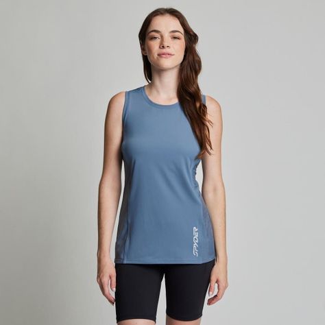 Polera Sin Mangas Entrenamiento Mujer Spyder Azul-3