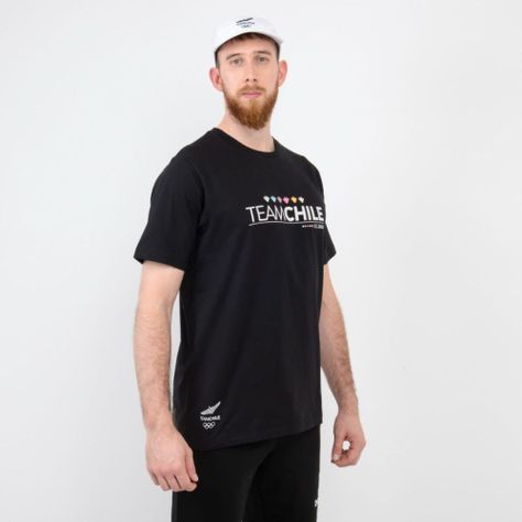 Polera Deportiva Hombre Team Chile Negra-1