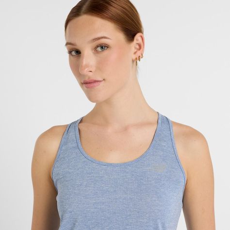 Polera Sin Mangas Running Mujer New Balance Athletic Celeste-3