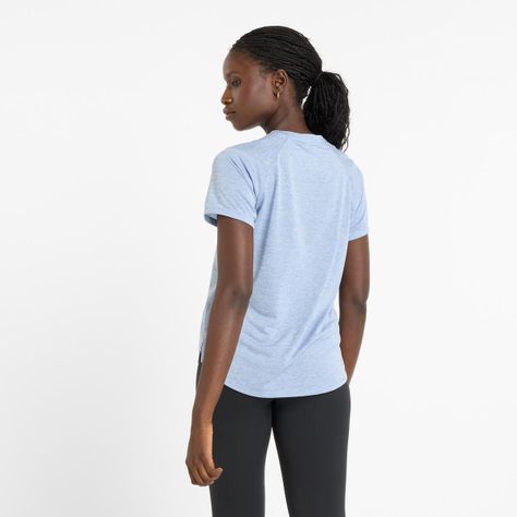 Polera Running Mujer New Balance Athletic Celeste-1