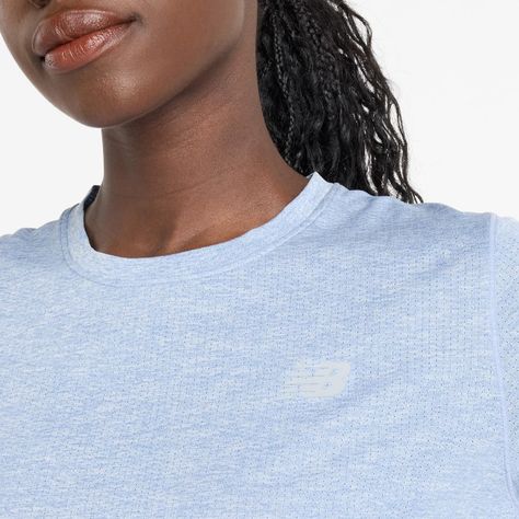 Polera Running Mujer New Balance Athletic Celeste-3