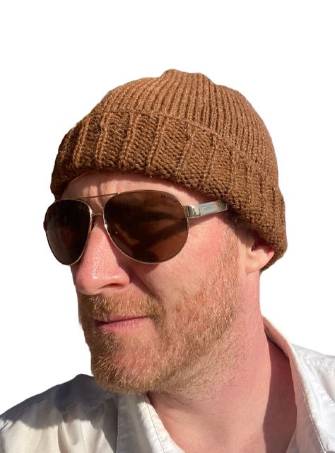 Gorro Beanie Fisherman Marrón De Lana Alpaca Chilena 100%-3