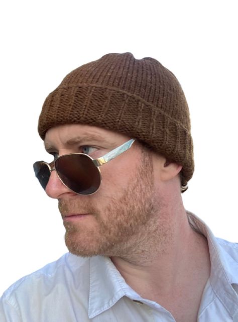 Gorro Beanie Fisherman Marrón De Lana Alpaca Chilena 100%-0