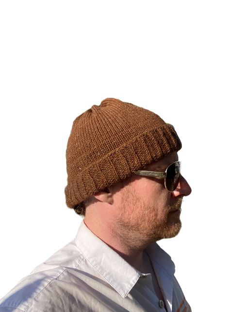 Gorro Beanie Fisherman Marrón De Lana Alpaca Chilena 100%-2