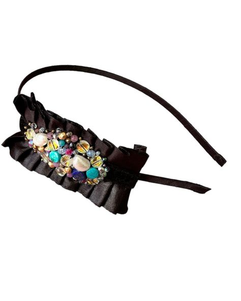 Diadema pedrería hecho a mano.-0