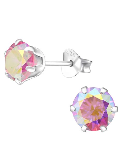 Pequeños Aros de Plata y Cristales de Praga (5mm) colores de Fantasía.-0