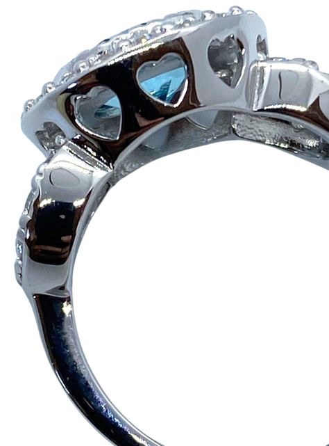 Anillo de Plata y Cristal de Praga color Aguamarina-3