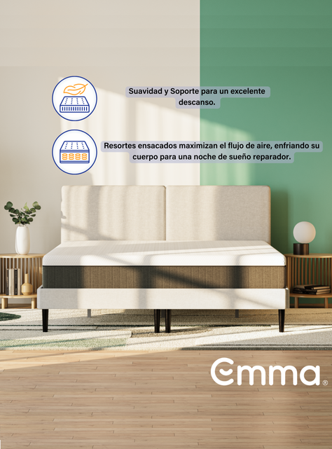 Colchón Emma Hybrid Premium 2 Plazas 150 Cm X 190cm X 25 Cm-3