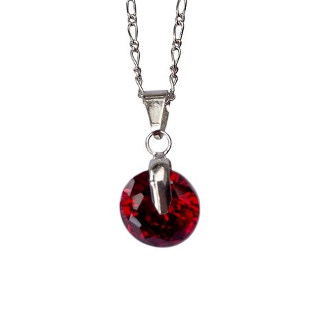Collar Circón y Plata Rojo-0