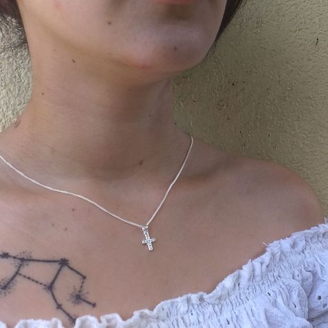 Collar Dije Cruz de Plata-1