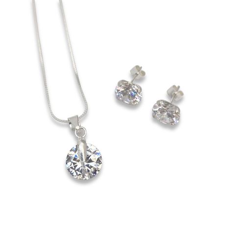 Conjunto de Plata con Circón-0