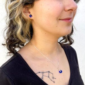 Conjunto de Plata con Circón Azul-1