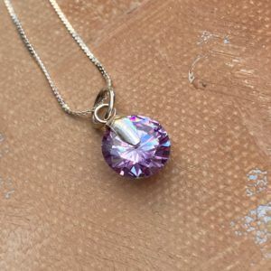 Conjunto de Plata con Circón Lila-2