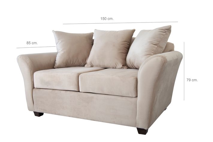 Sofa 2C Gaviota Felpa Beige-1