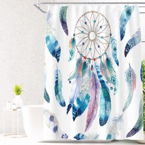 CORTINA DE BAÑO GENERO 600 G IMPERMEABLE CON DISEÑO DE ATRAPASUEÑO-0