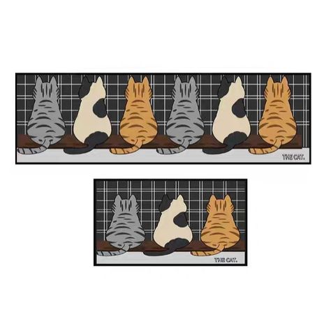 Set 2 Alfombra para cocina diseño Gatos-0