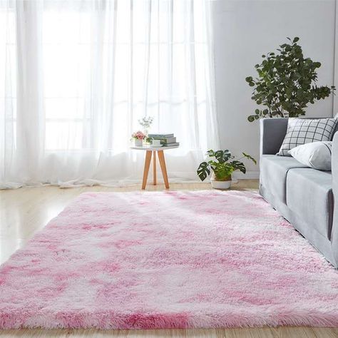 Alfombra Peluda 150cm x 200cm Rosado Jaspeado-0