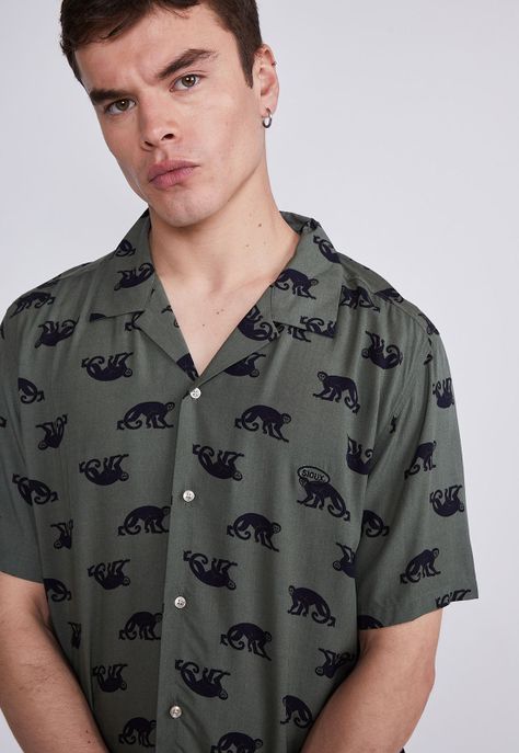 Camisa Hombre Verde Monos Sioux-1