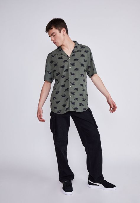 Camisa Hombre Verde Monos Sioux-2