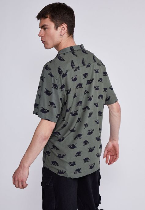Camisa Hombre Verde Monos Sioux-3