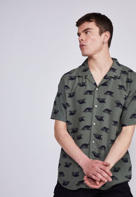 Camisa Hombre Verde Monos Sioux-4