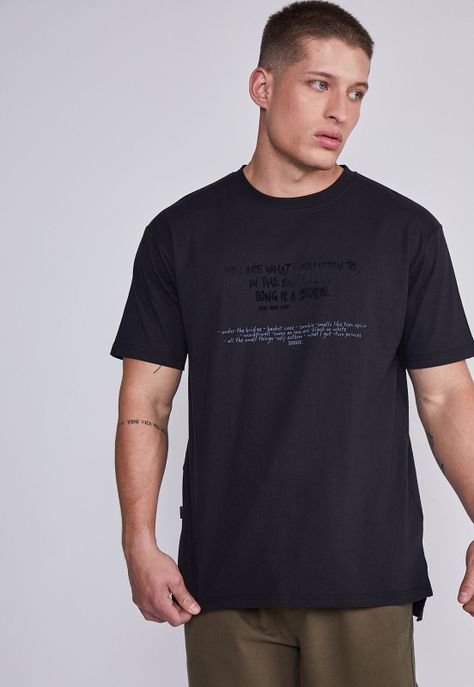 Polera Hombre Negro Canciones Sioux-2