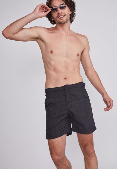 Traje De Baño Hombre Negro Velcro Hebillas Sioux-1