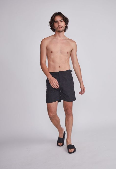 Traje De Baño Hombre Negro Velcro Hebillas Sioux-4