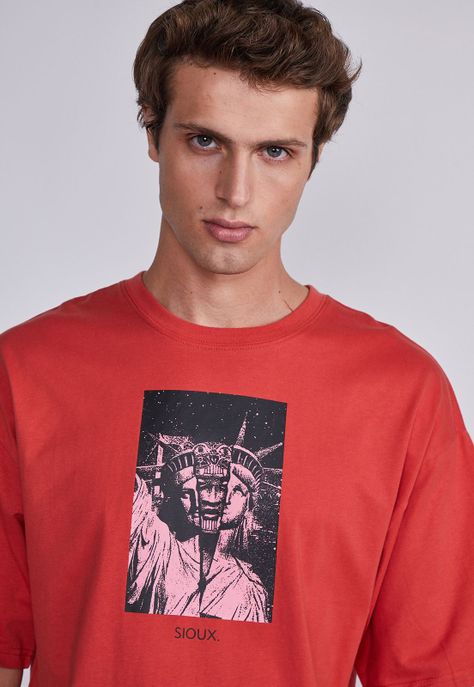 Polera Hombre Rojo Resistence Sioux-1