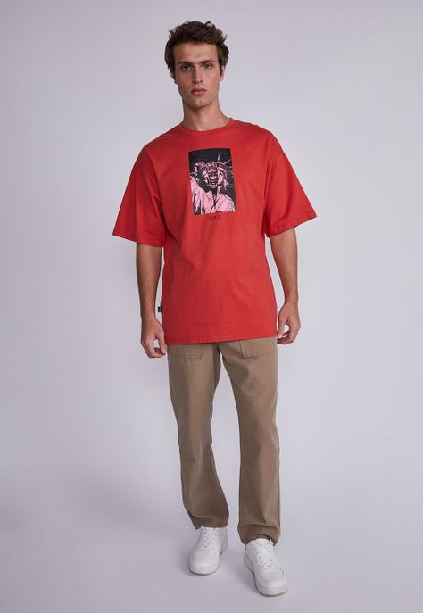 Polera Hombre Rojo Resistence Sioux-3