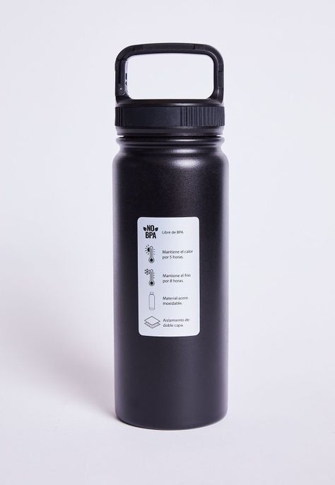Botella Termico Mango Mosqueton Negro Sioux-2
