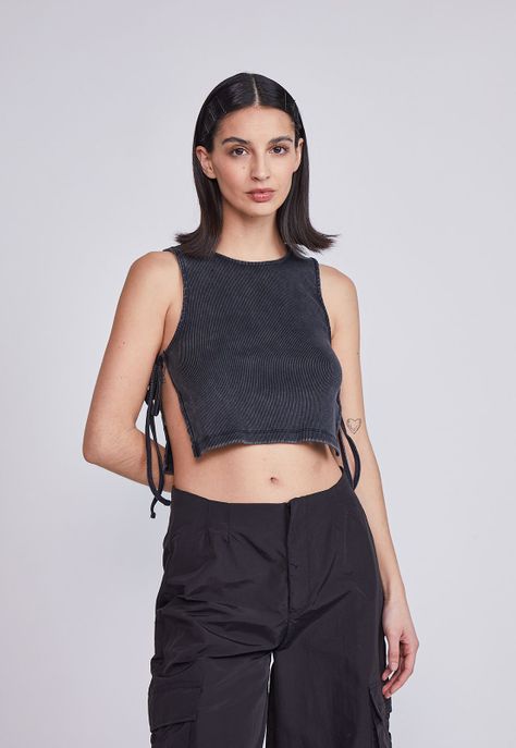 Polera Mujer Amarra Negro Sioux-0