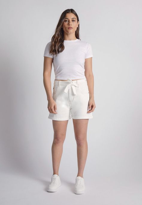 Short Mujer Mom Lazo Blanco Sioux-3