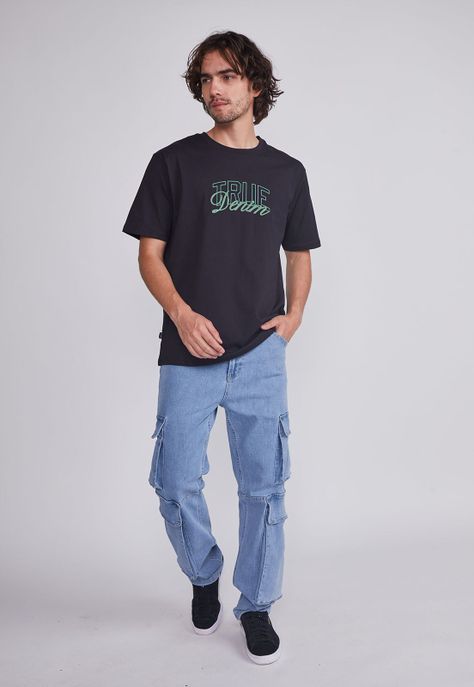 Polera Hombre Negro True Denim Sioux-4