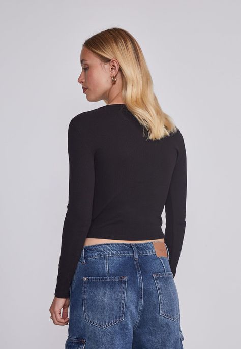 Polera Mujer Cut Out Negro Sioux-3