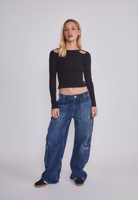 Polera Mujer Cut Out Negro Sioux-4