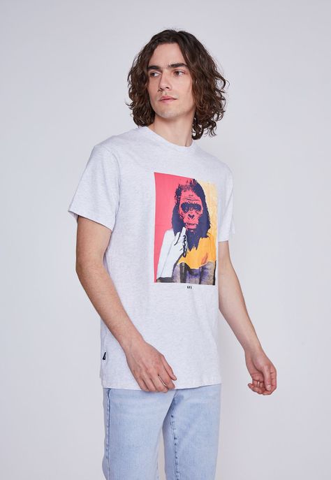 Polera Hombre Mono Gris Sioux-0