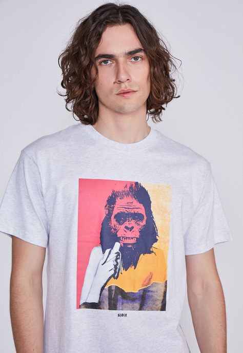 Polera Hombre Mono Gris Sioux-1